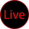 black-red signs with the word `live` in red letters